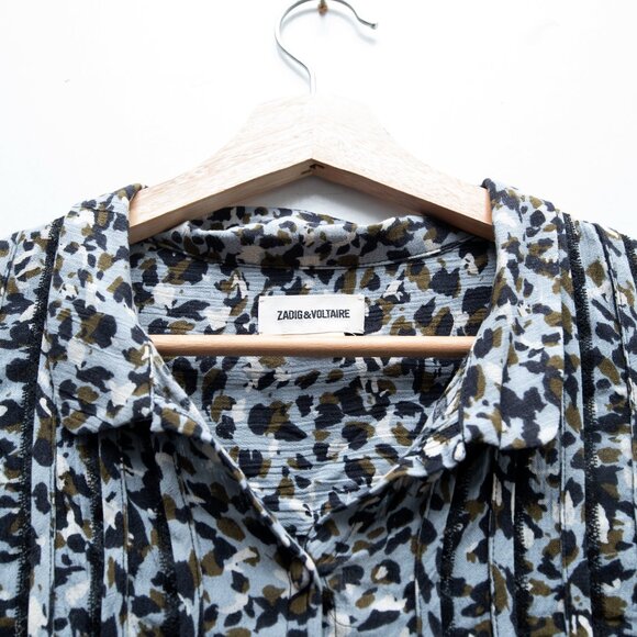 Zadig & Voltaire Leopard Knee Length Dress Raspail Leo Crinkle Dress - Picture 6 of 10